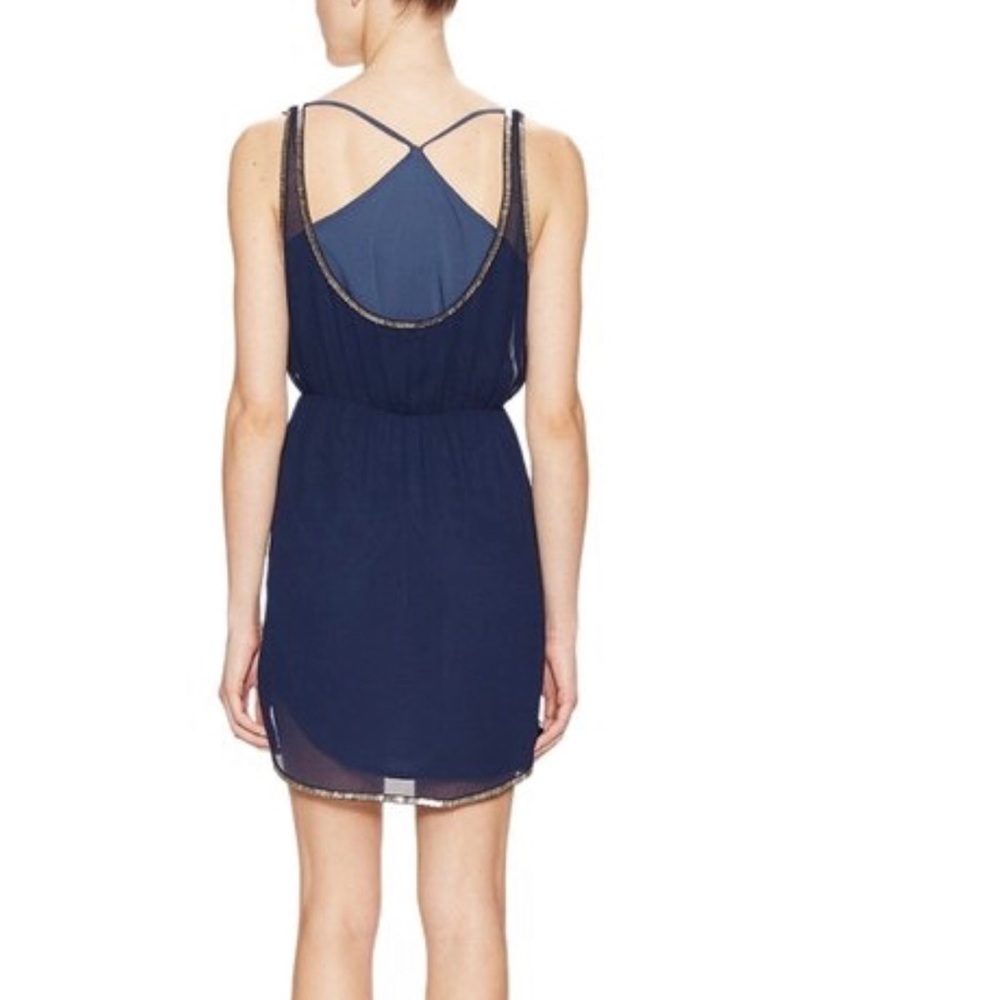 𝅺aryn K Size S Navy bead embellished cocktail dress
